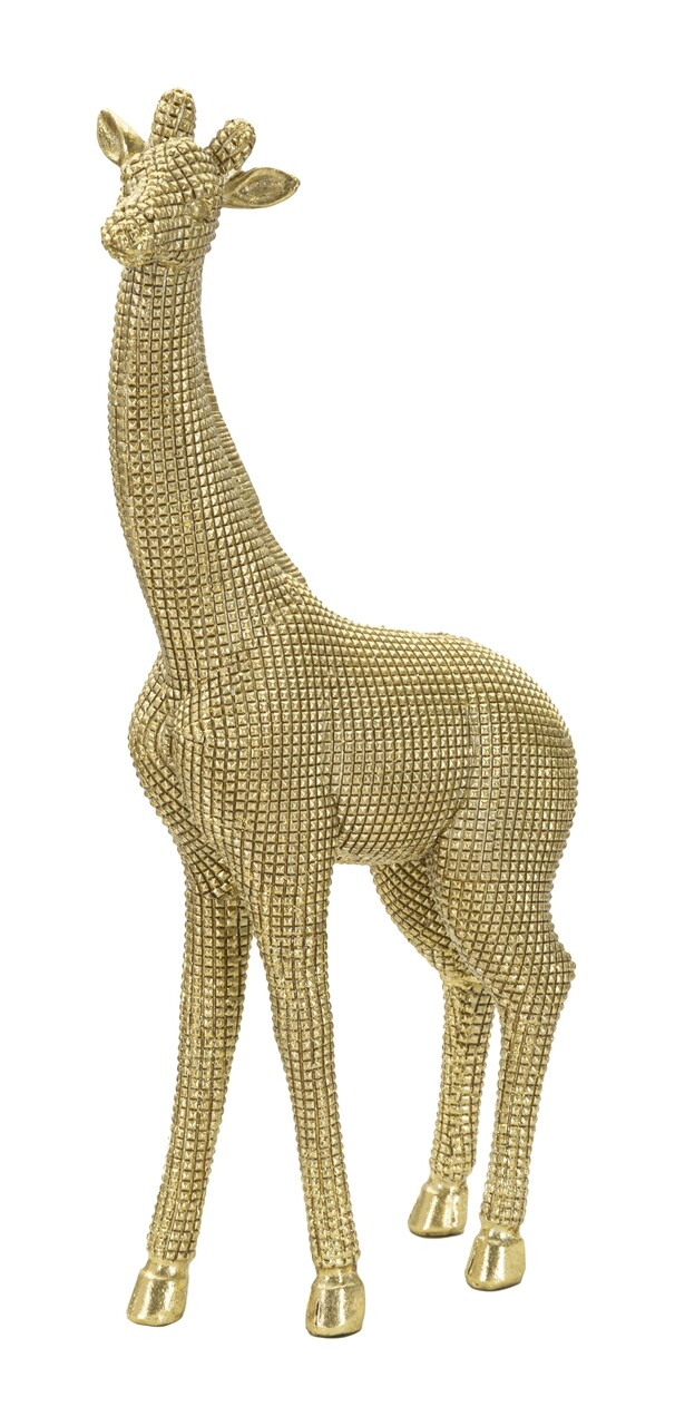 Decoratiune, Mauro Ferretti, Giraffe, 19.8 x 8 x 40 cm, polirasina, auriu - imagine 7